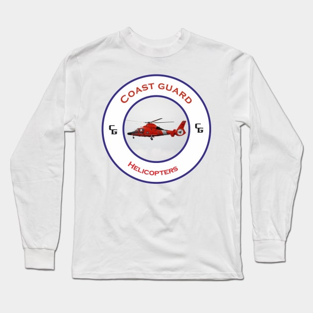 US Coastguard search and rescue Helicopter, Long Sleeve T-Shirt by AJ techDesigns